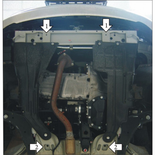 Защита Картера двигателя, КПП MOTODOR для Daewoo Nexia 2008-2016, Сталь 2 мм - Арт. 511