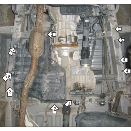 Защита КПП, Раздаточной коробки MOTODOR для Toyota Hiace 2004-2019, Сталь 2 мм - Арт. 2566