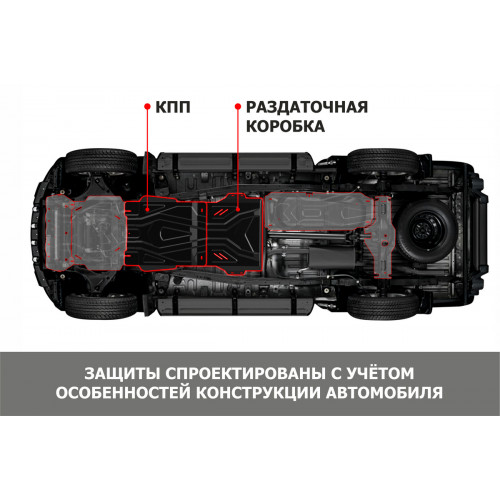 Защита КПП, Раздаточной коробки АвтоБроня для Lexus GX 2009-2013 II 460, Сталь 45778 мм - Арт. 111.05785.1